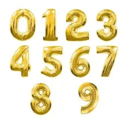 Single Gold Number Balloon